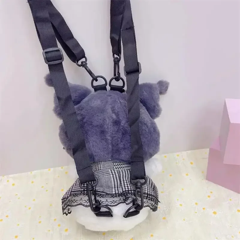 Sanurgente Kuromi-Sac à dos en peluche portable, sac à dos beurre, mignon, dessin animé, ma mélodie, porte-monnaie, doux, jouets pour filles et enfants, cadeaux de vacances