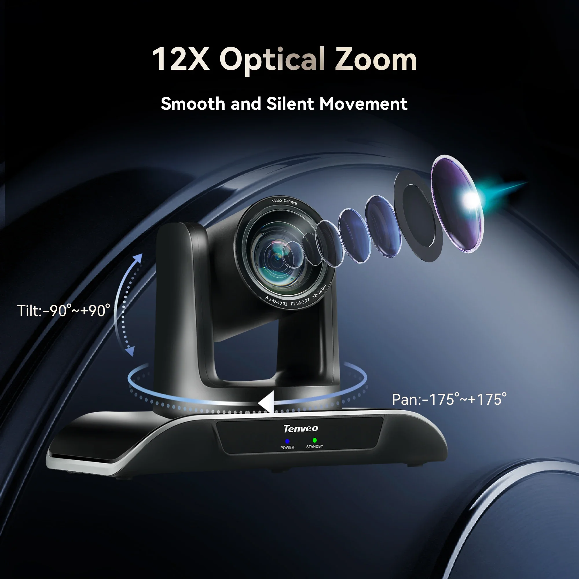 Professional Camera TEVO-VHD12U 12X Optical Zoom HDMI/USB Conference Camera PTZ For Church/education/live Streaming