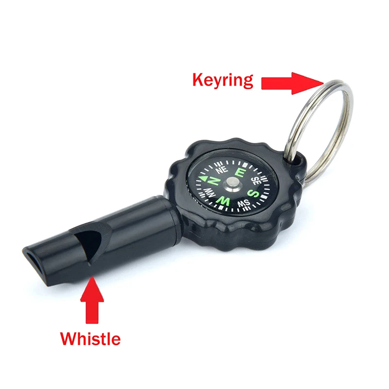 Dual Function Whistle and Compass Survival Tool for Outdoor Kayaking