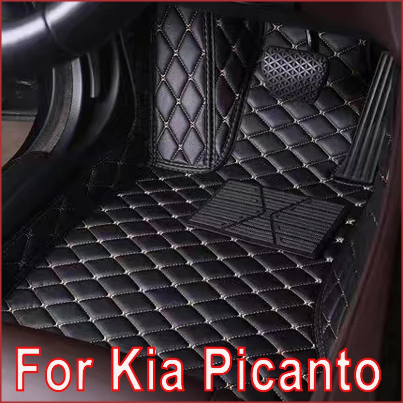 Car Mats Floor For Kia Picanto Morning Grand Eko Taxi JA 2017~2022 Waterproof Leather Mat Car Mats Tapis Voiture Car Accessories