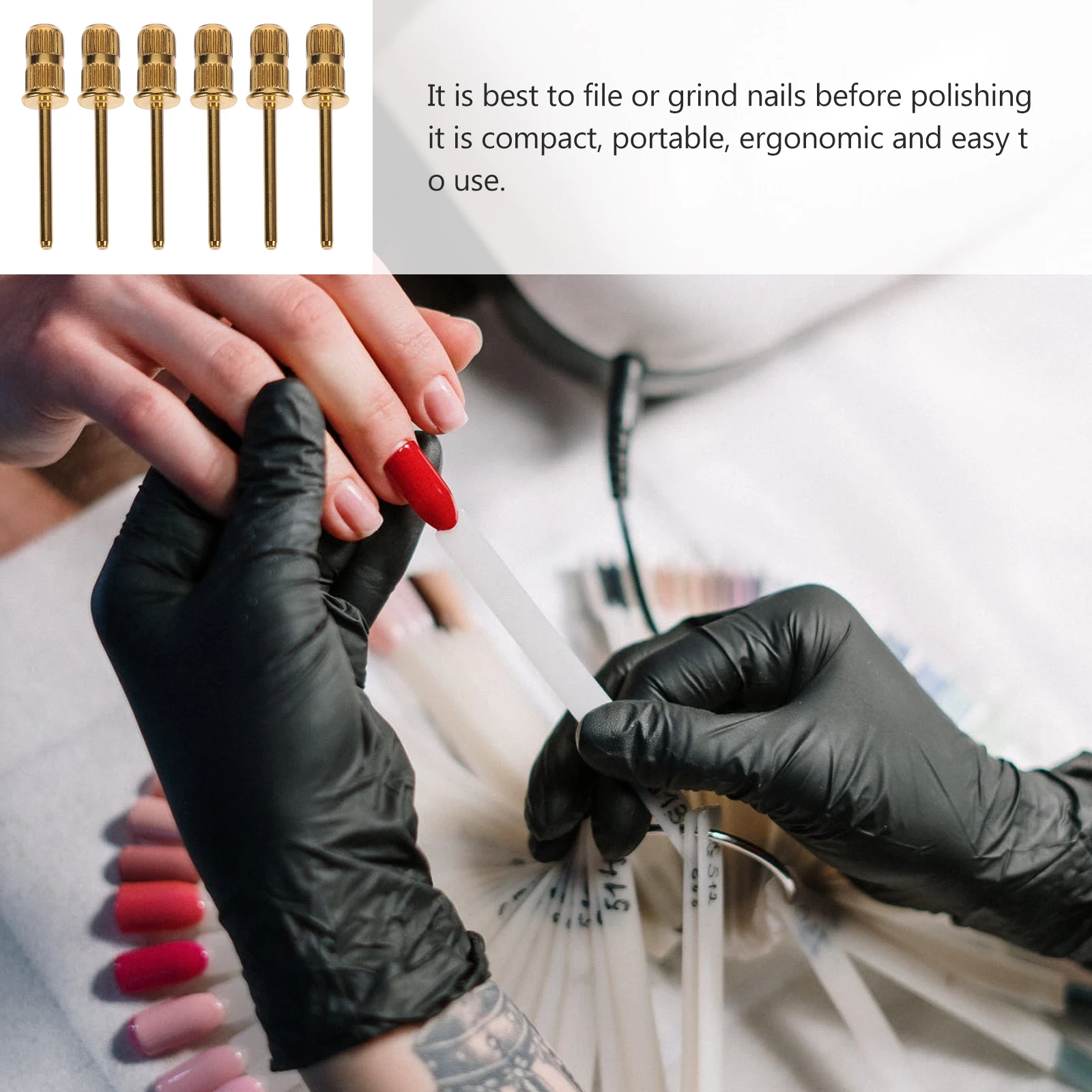 20pcs Metal Sand Ring Bearings Nail Drill Bits for Manicure Pedicure Spa Salon Natural Gel Nails Polishing Tools Accessories