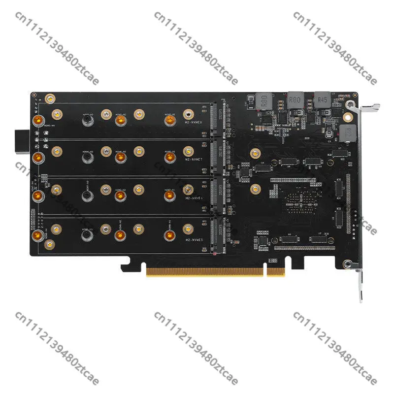 PEX88048 PCIe4.0 X16 8 M.2 NVMe Expansion Card Driver Free No Split Storage Adapter