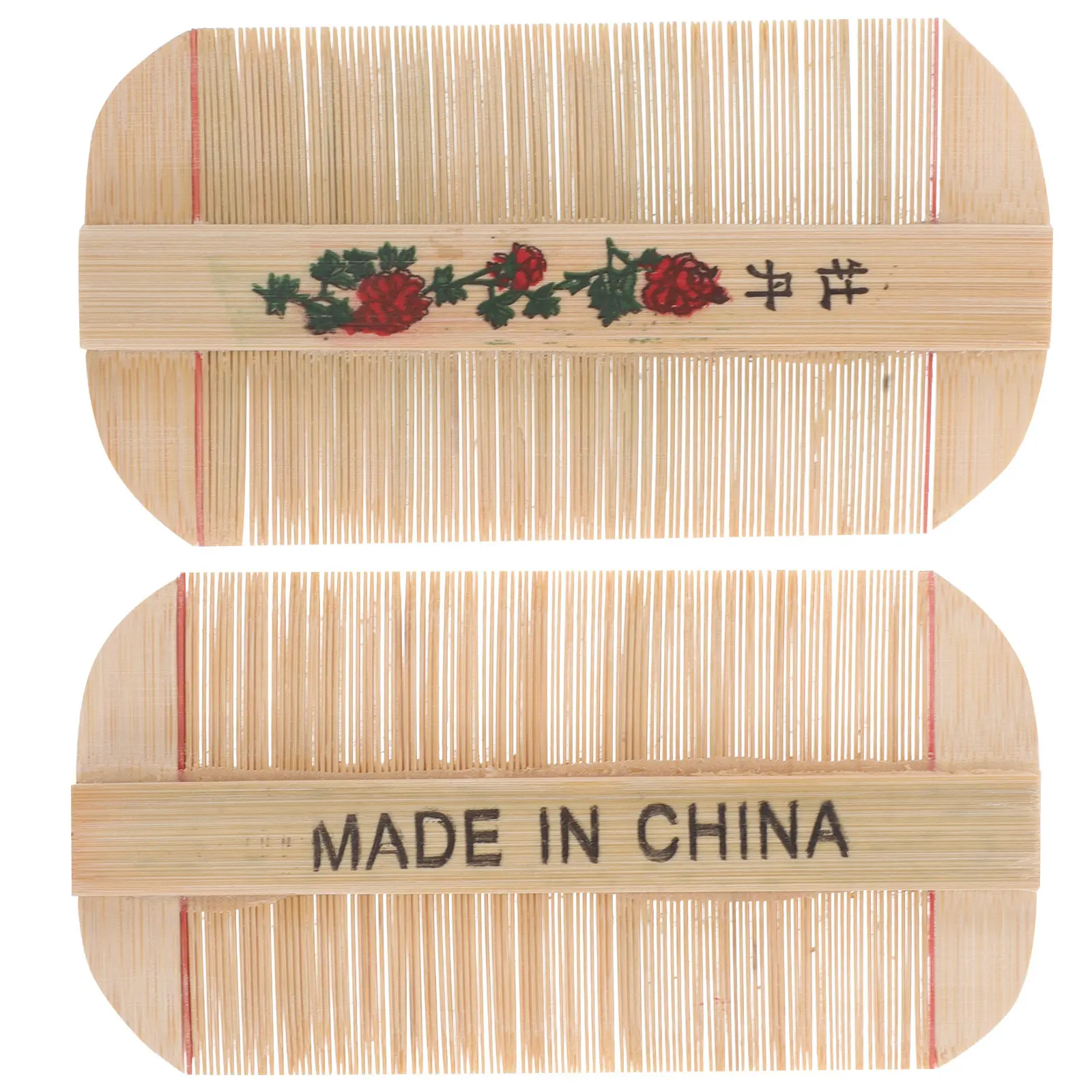 2Pcs Bamboo Ultra Fine Tooth Comb for Hair Nits Removal Dandruff Comb Wooden Scalp Care Grooming