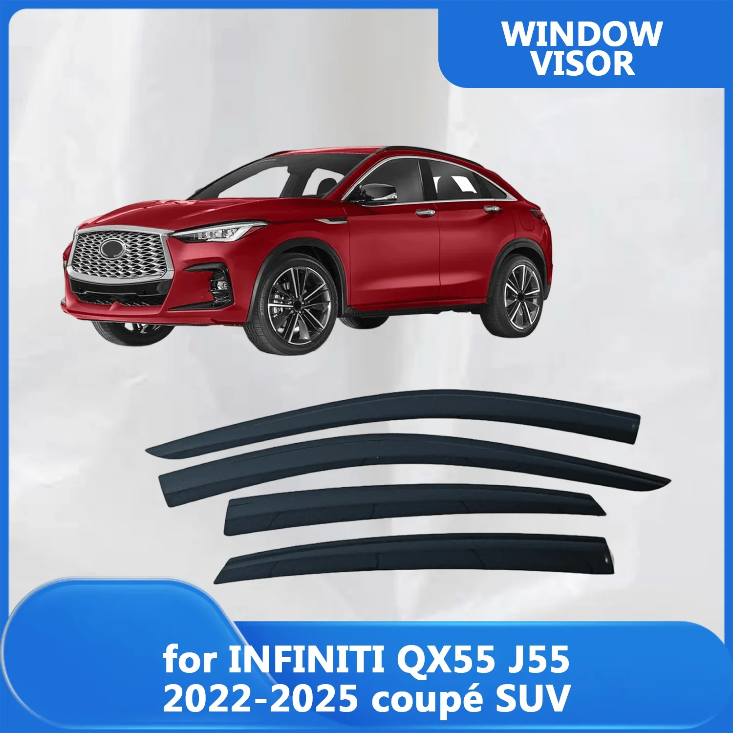

Window Visor for INFINITI QX55 J55 2022 2023 2024 2025 coupé SUV Wind Deflectors Rain Guards Door Visor Vent