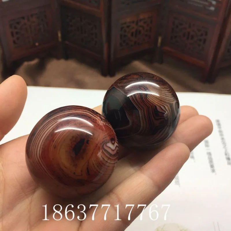 Factory Direct Sales Jade Hand Pieces Middle-Aged and Elderly Gifts Fitness Ball Natural Twining Line Agate Jade Handball Wholes