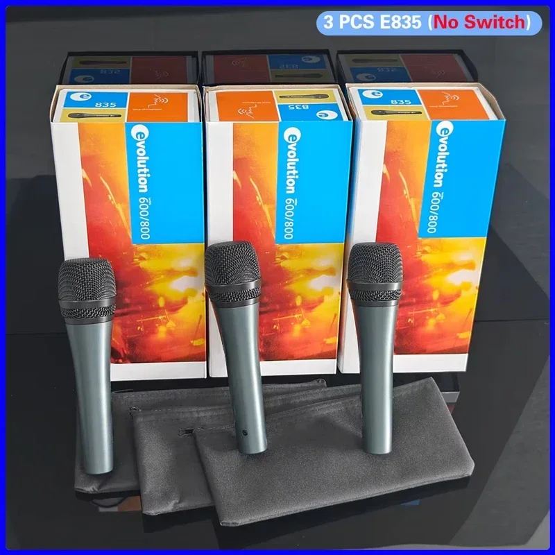 

Комплект из 3 динамических вокальных микрофонов серии Evolution 800 E835 без переключателей для домашней записи и прямых трансляций (оптовая продажа)