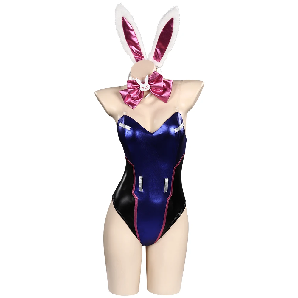 OW Dva Bunny Girl Jumpsuit Cosplay Costume Outfits Game Halloween Carnival Suit For Women