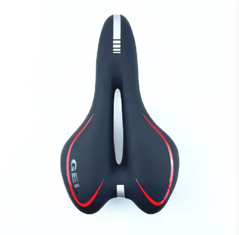 مقعد مريح لركوب الدراجات مقاوم للصدمات من جلد البولي يوريثان، سرج جل مملوء بالسيليكا للدراجات #4