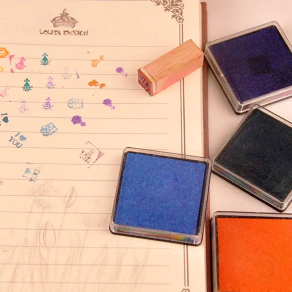 Drawing Toys Sponge Scrapbooking Multi-color Square Stamp Pads Ink Pad Fingerprint Inkpad