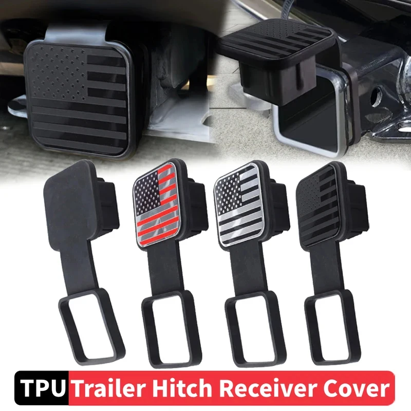 Tow Plug Tube Cap Protector Waterproof Trailer Hitch Cover Dustproof 2 Inch Receiver Auto Square Plug Tow Hook Cover