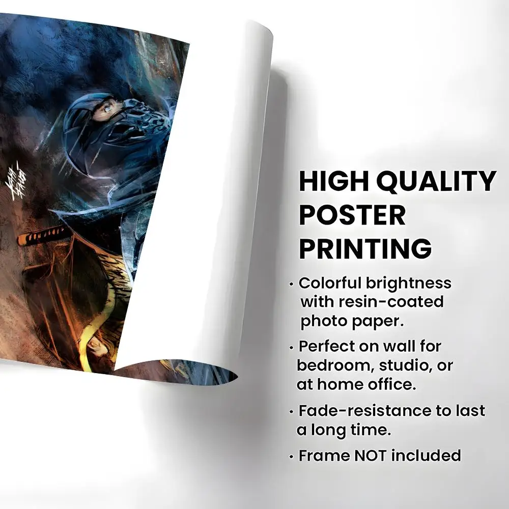 Game Mortal Kombat Poster Stickers Painting Self-Adhesive Wall Decals for Room Home HD Decor Gift
