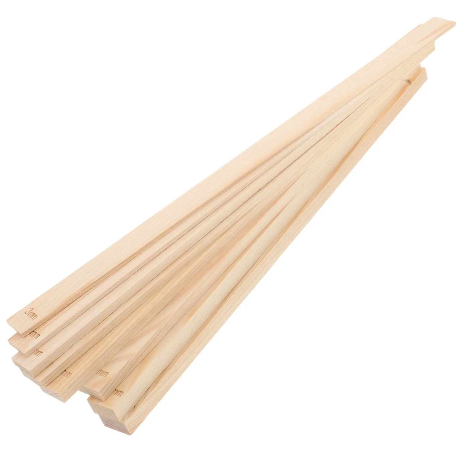 

8 Pcs Clay Ceramic Rail Strips Pottery Depth Rolling Pin Mud Stick Wooden Polymer Thickness Tool Beige Plank Sticks