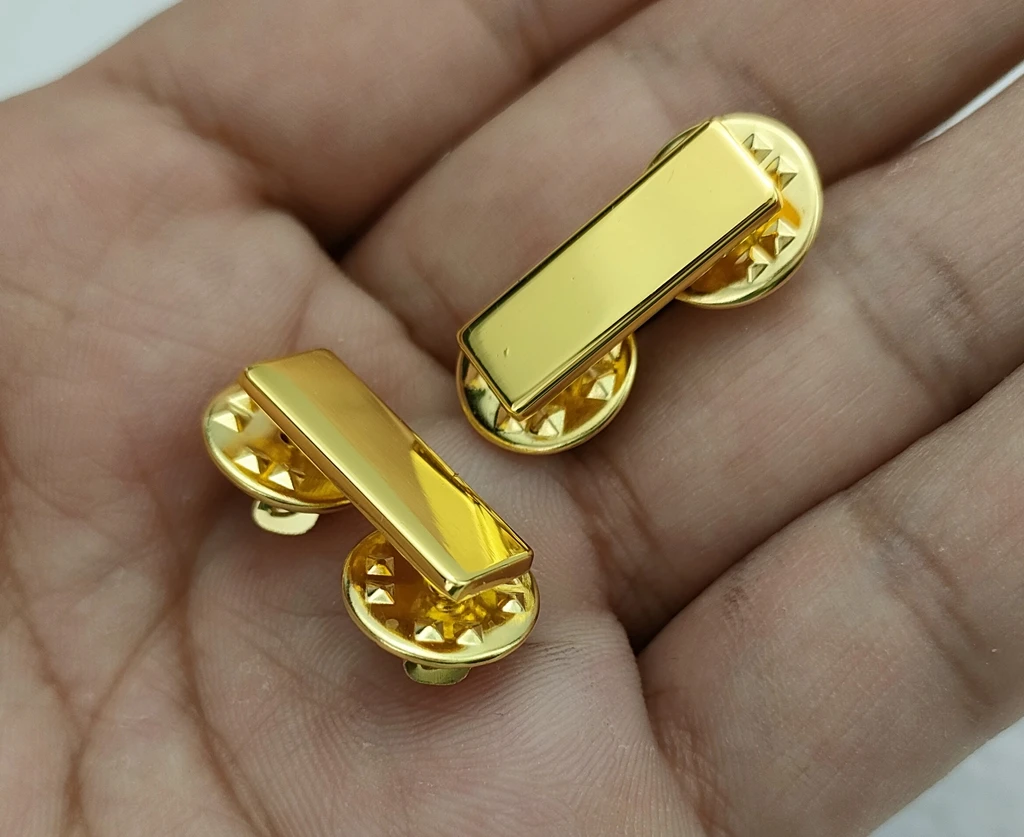 زوج صغير من الجيش الأمريكي ضابط ملازم ثاني رتبة التلبيب شارة شارة إعادة تمثيل العسكرية