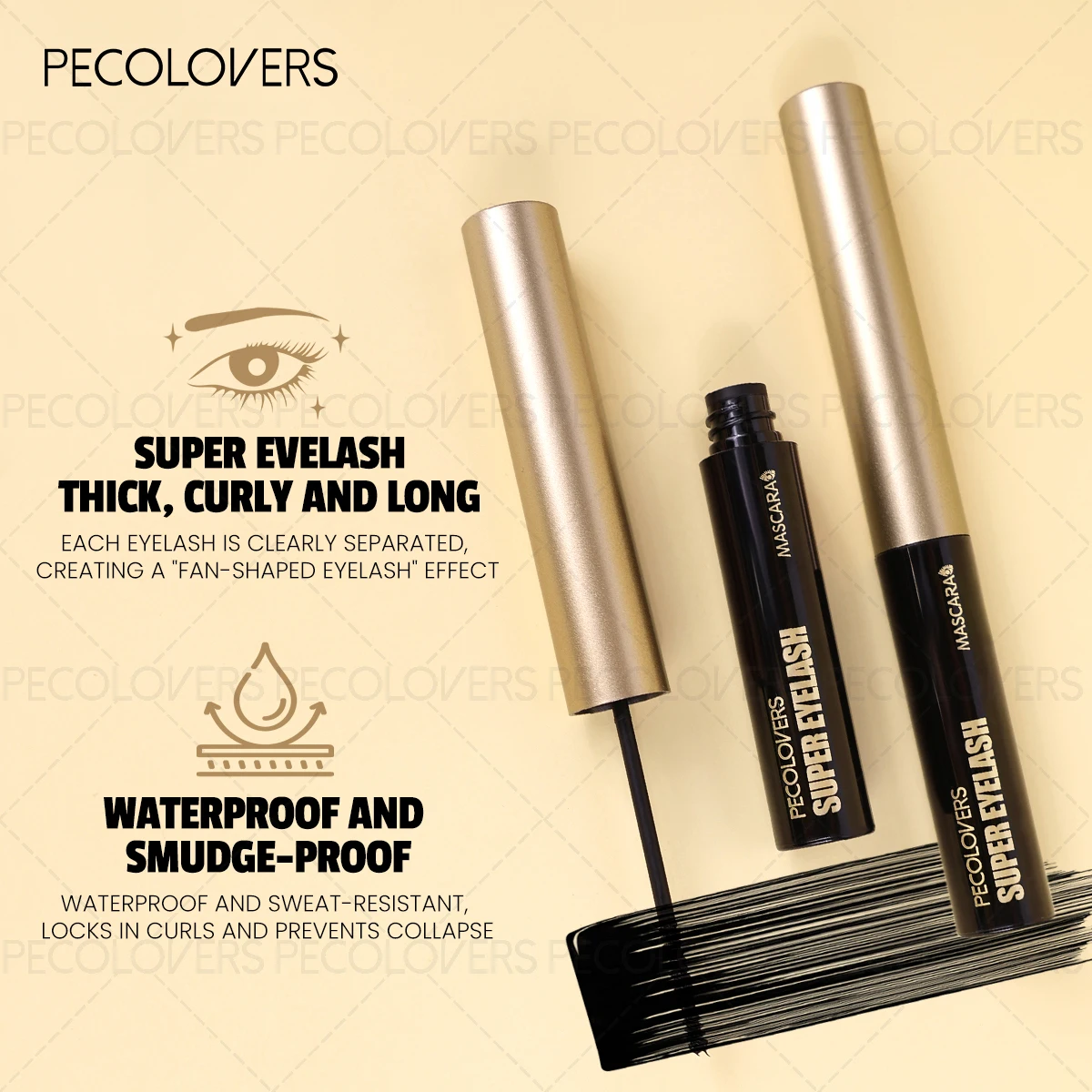 Mascara volume snello naturale da 1 pezzo, per tutti i tipi di pelle, impermeabile e resistente al sudore, ciglia nere a lunga durata, cosmetici per gli occhi