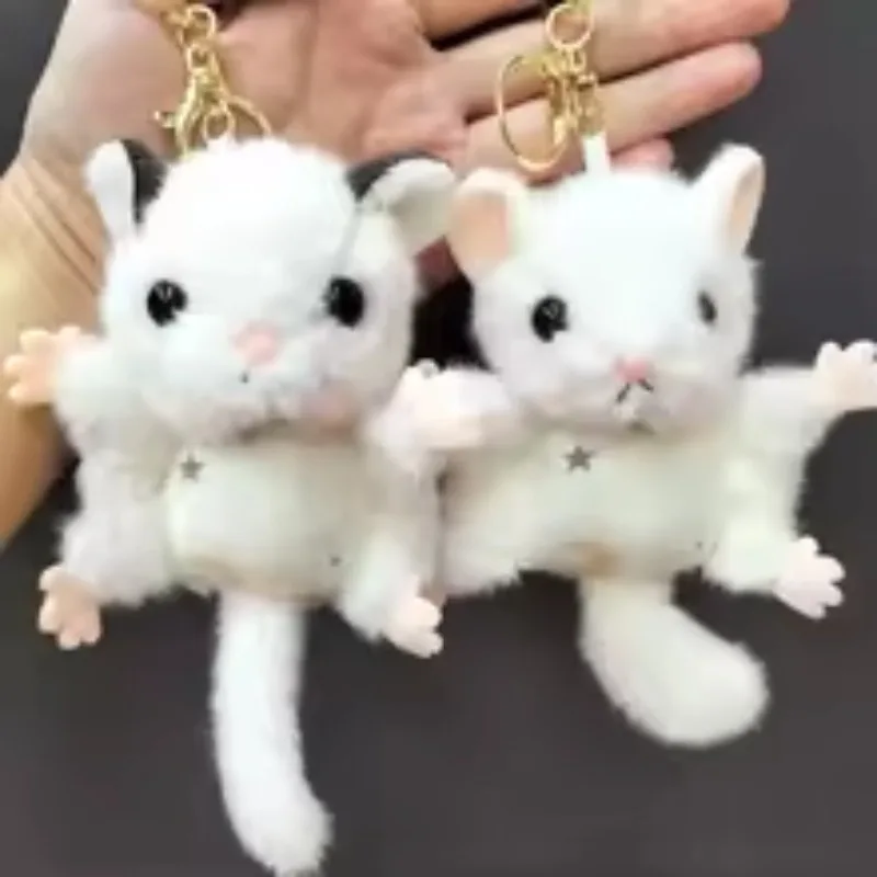 Cartoon Animal Little Flying Mouse Pendant Stuffed Soft Honeybag Flying Spur Doll Kawaii Bag Decor Bat Mouse Plush Keychain Boy