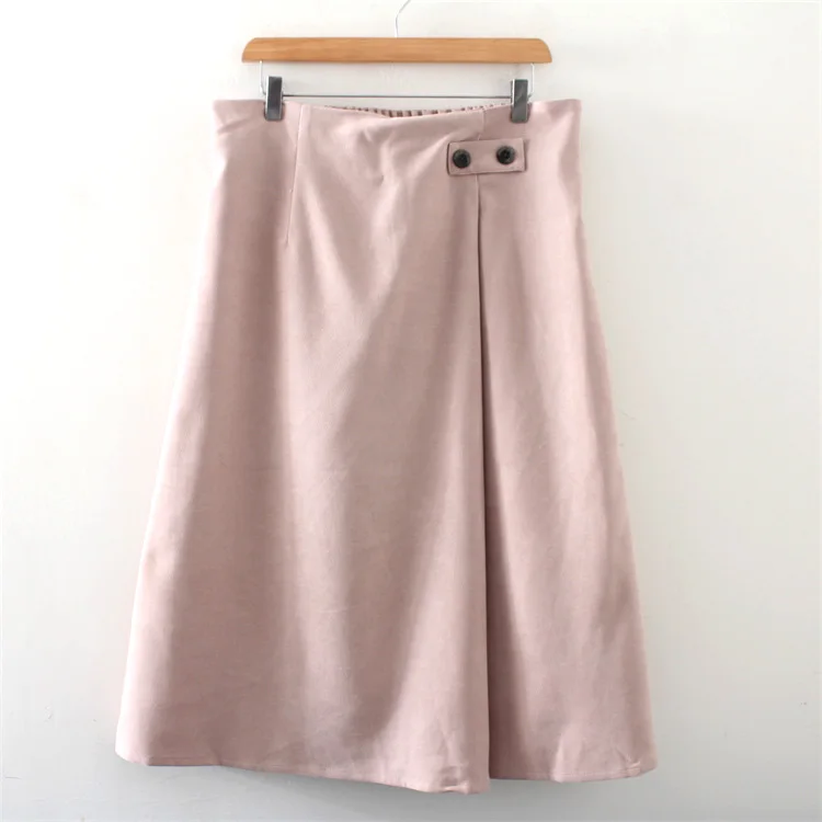 

Back Elastic High Waist Slim Women's Solid Color Large Medium Length Half Length Skirt for Office Lady