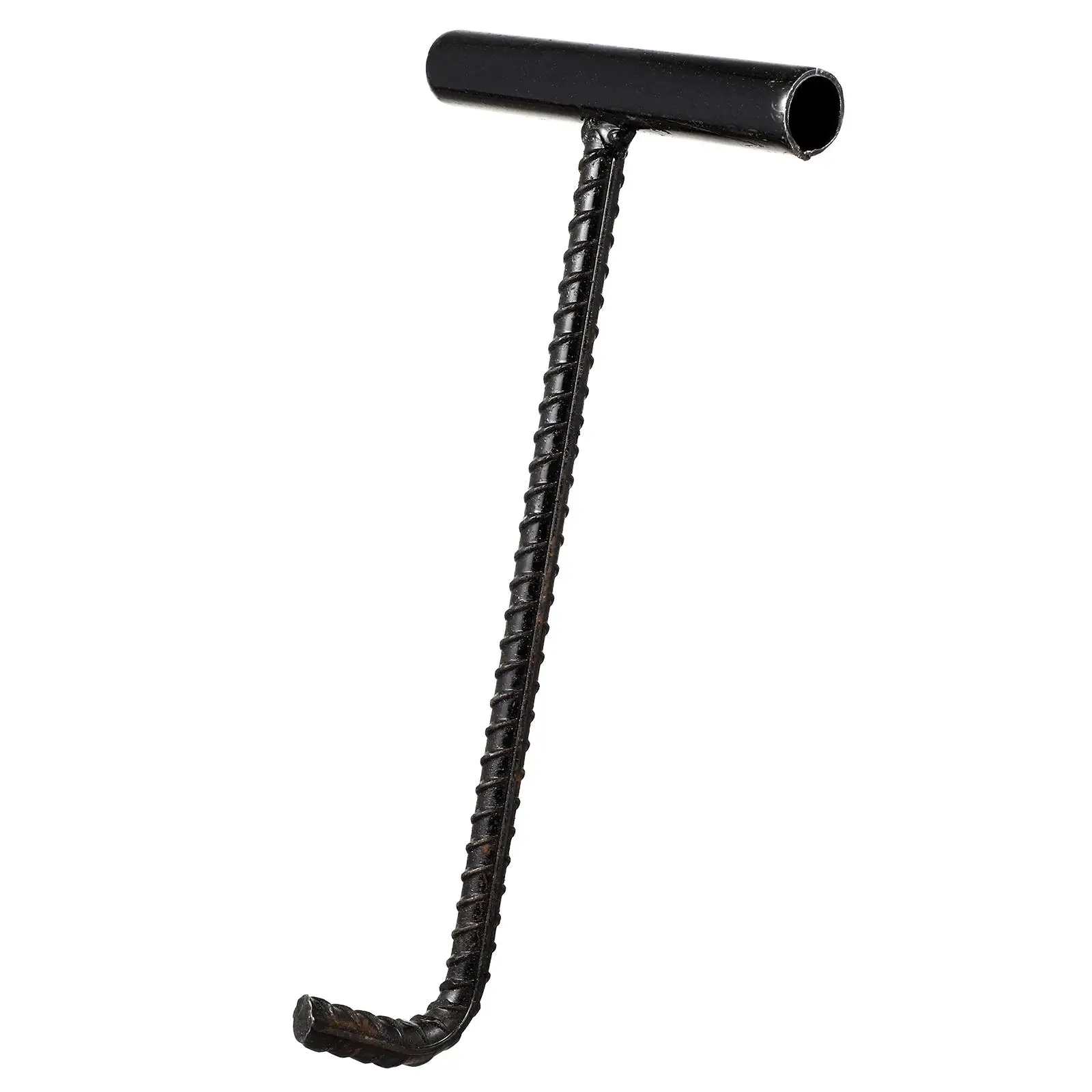

T Hook Manhole Cover Lift Hook Heavy Duty Practical Sewer Well Lid Pull Steel Handle Multi Purpose Hooks Home Storage ganization
