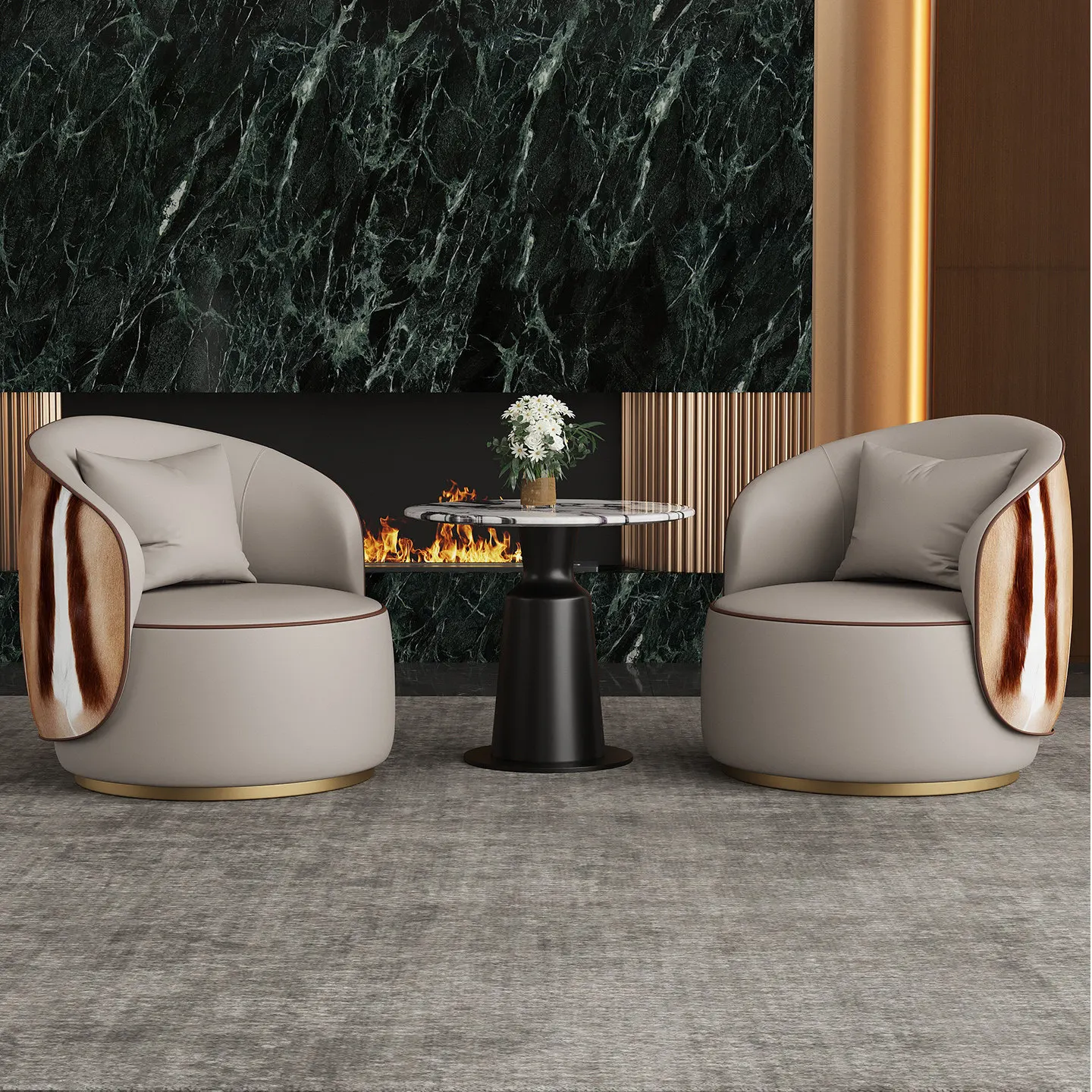 Single sofa chair Beauty salon Hotel clubhouse Reception revolving sofa Home living room Leisure chair