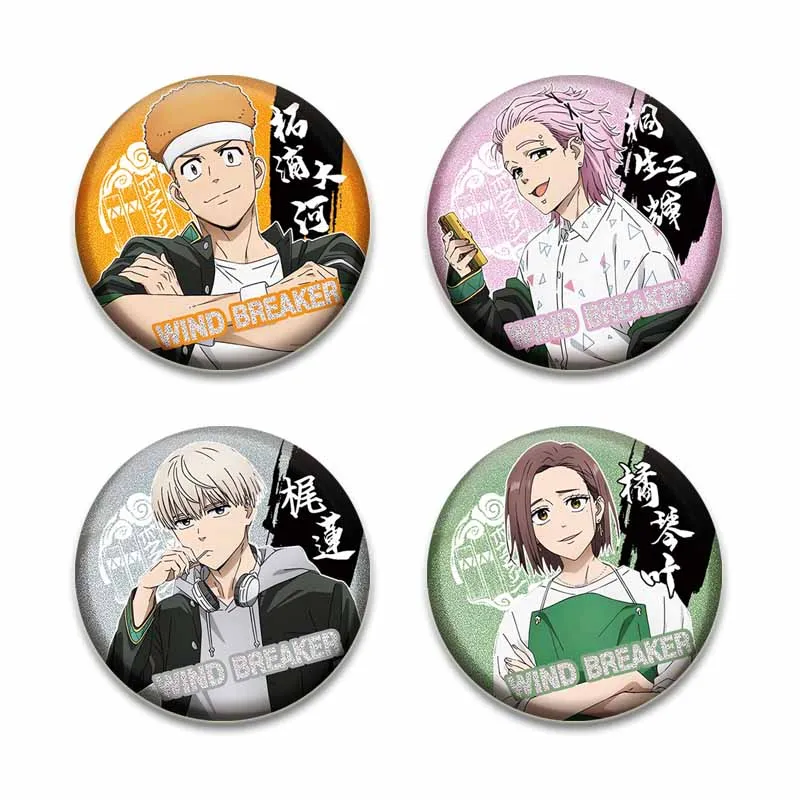 Anime Wind Breaker Brooch Pins Fashion Jewelry Accessories Cartoon Cosplay Badge for Clothes Backpack Decoration Gifts