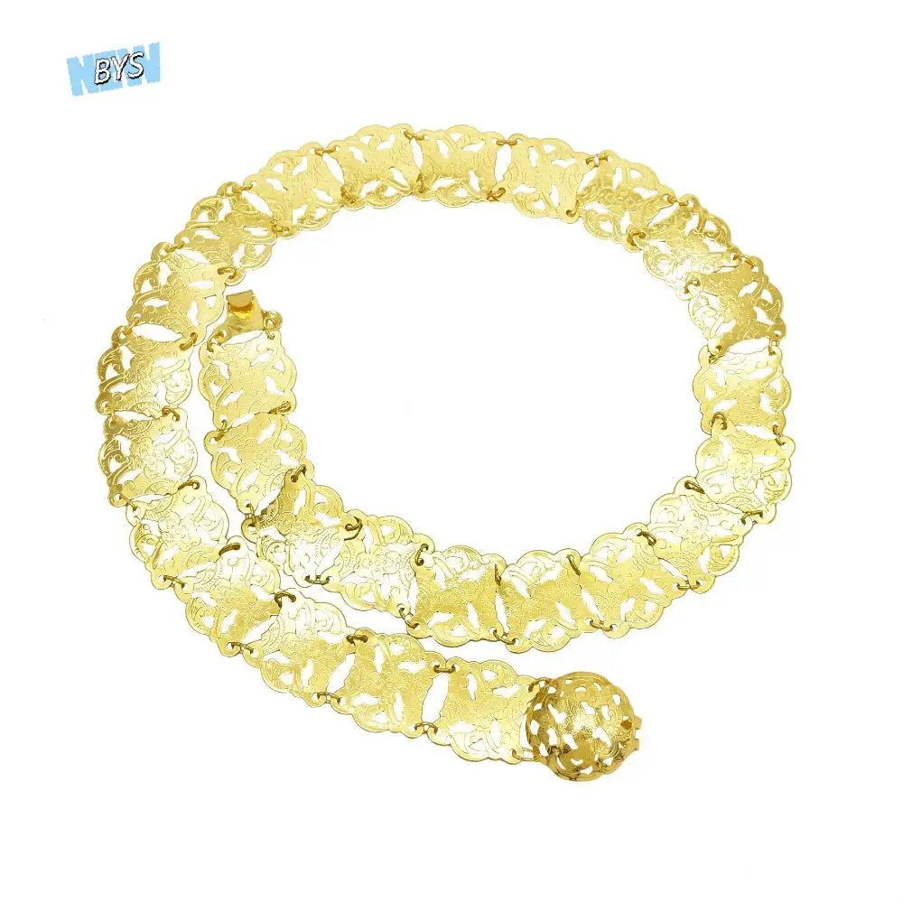 

Classic Silver Ethnic Style Belt Malaysia Traditional Gold Belt Hollow Out Thailand Dance Dress Belt Chains Costume Accessories