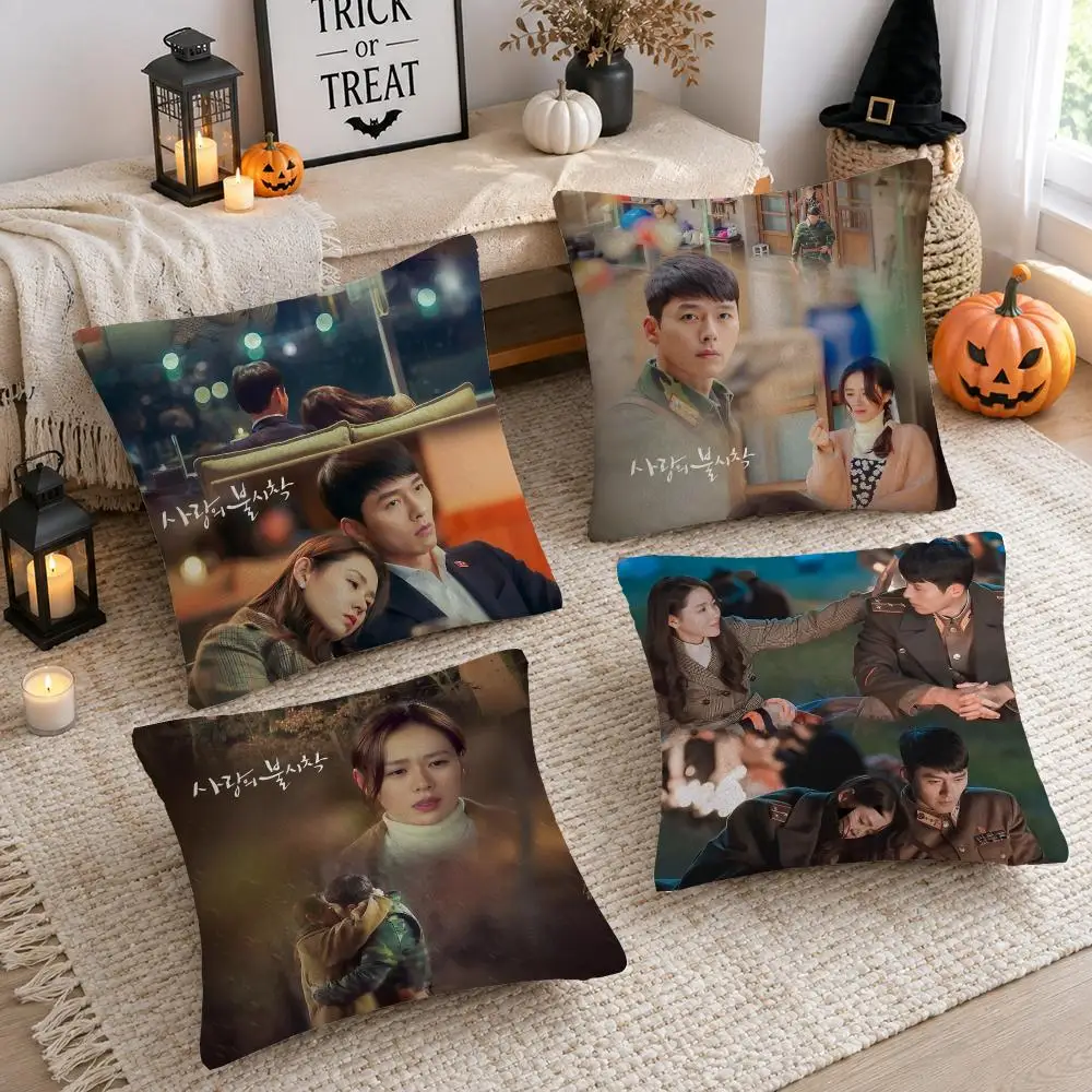 TV Series C-Crash Landing on You Cushion Cover Soft Plush Cushion Case Throw Pillowcase Cozy Home Sofa Bed Living Room Decor