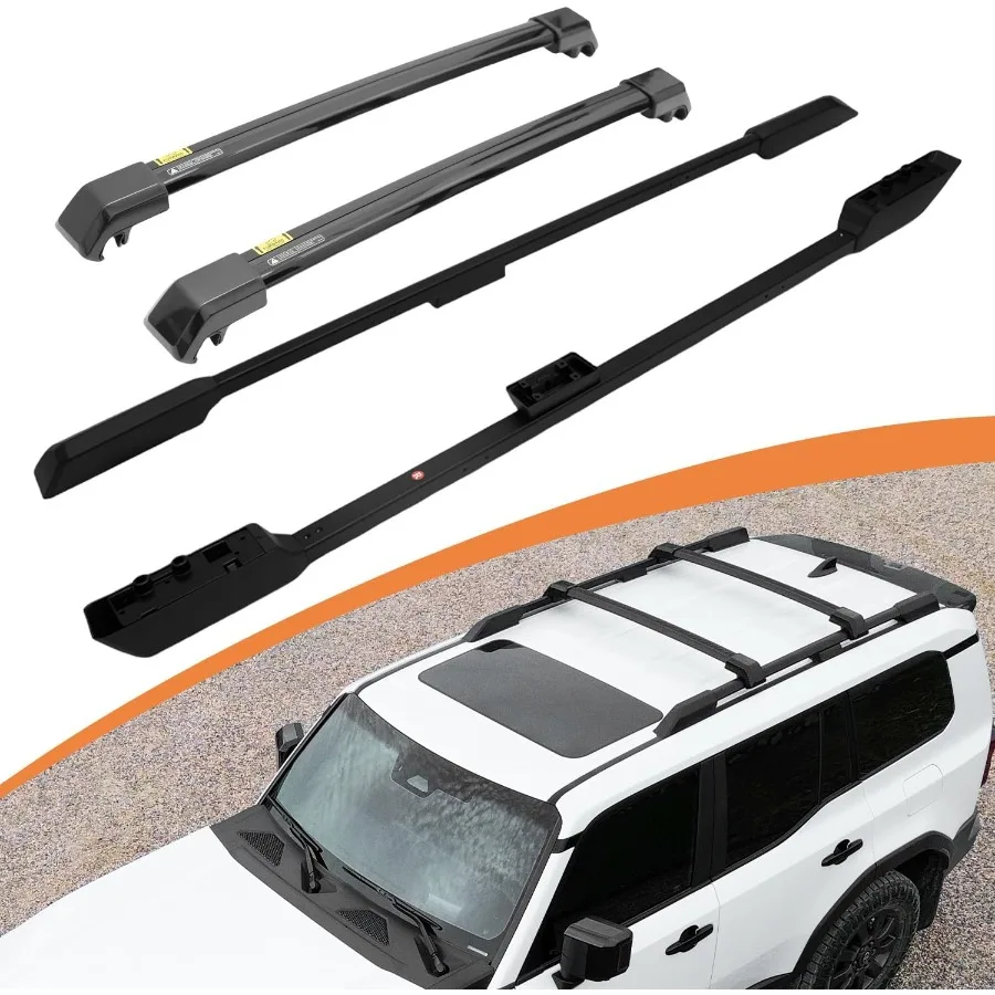 

Боковые направляющие багажника на крышу + поперечины для Land Cruiser Prado J250 LC250 2024 2025 OEM-стиль Дизайн с легкой установкой Прочный