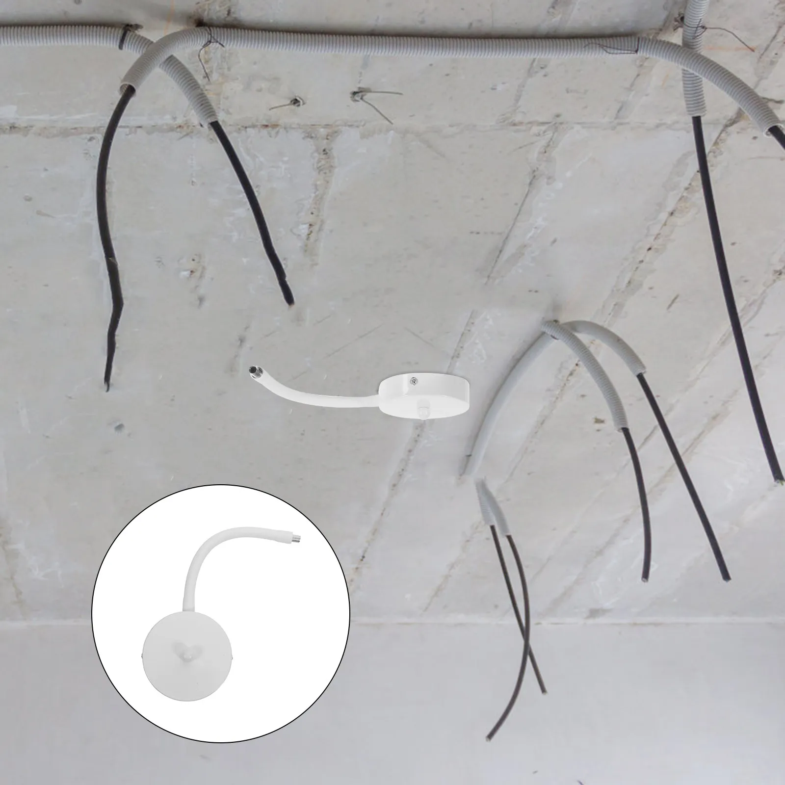 Pendant Light Shifter Flexible Arm No Drill Surface Mount Ceiling Chandelier Position Converter Dining Room Fan Lamp