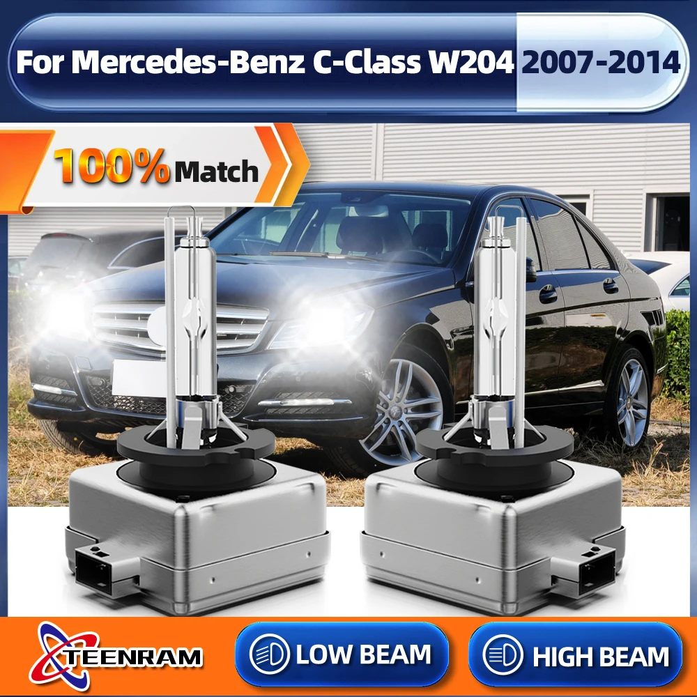 D1S Żarówki ksenonowe HID 6000K Białe Super Jasne 5-minutowe Plug-N-Play CBI Lampy do Mercedes-Benz C-Class W204 2007-2012 2013 2014