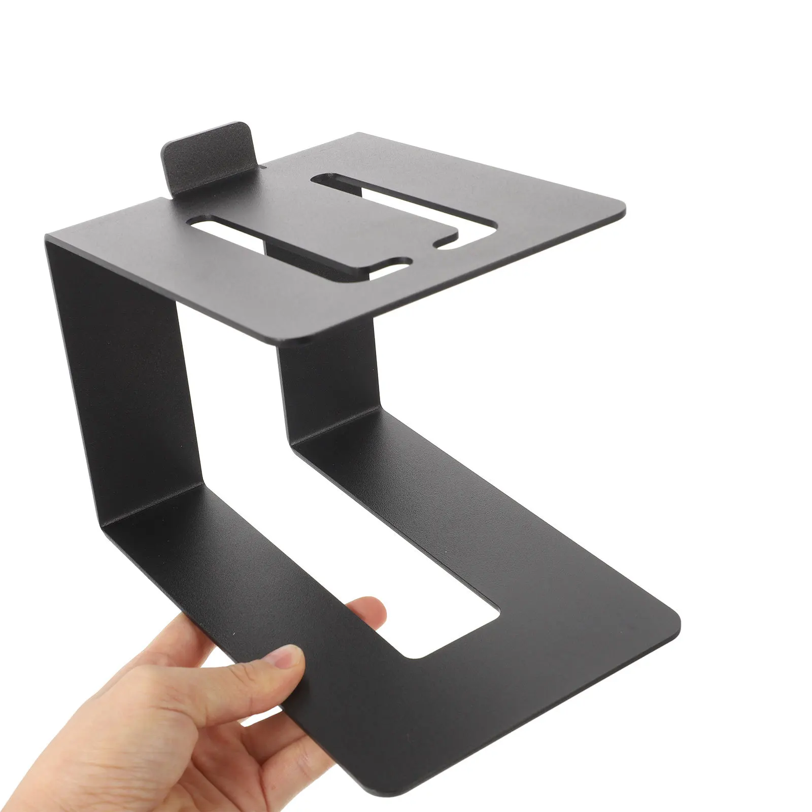 

1pcs Universal Speaker Stand Black Metal Desktop Speaker Riser For Computer Monitor Sound System Office Desk Organizer