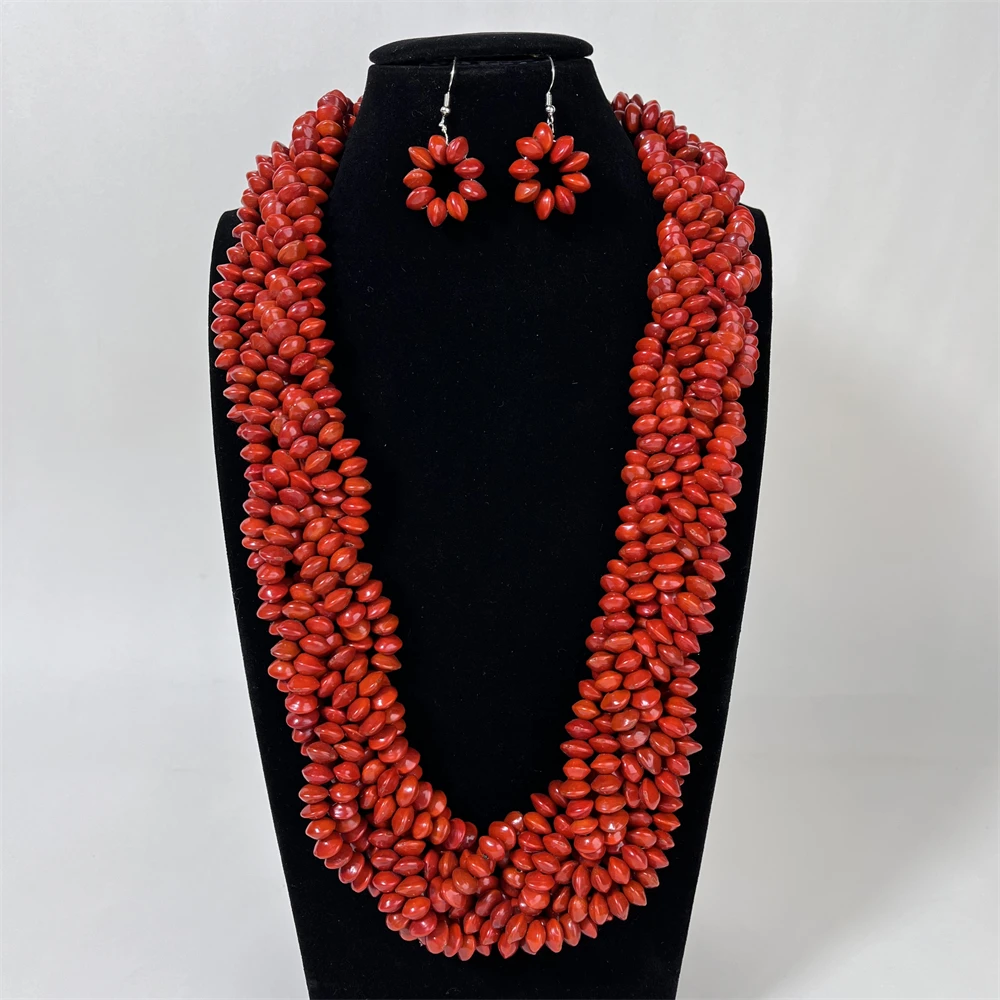 Ula Lopa Necklace Island Fashion Ladies Necklace Beautifully Handmade Samoa Style Gifts Necklace and Earring Set Decoration