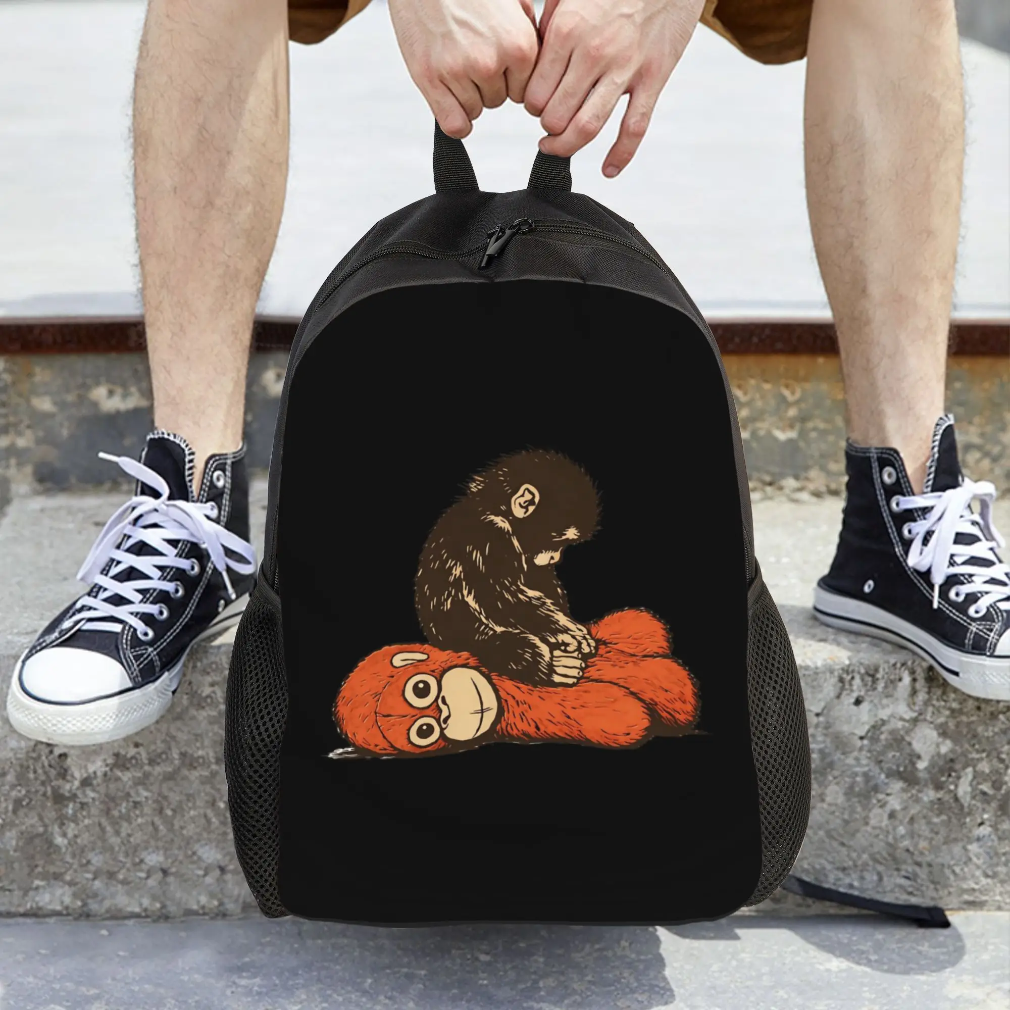 

Женский рюкзак Kawaii Punch Baby Monkey, модный детский школьный рюкзак, компьютерный рюкзак, дорожная сумка через плечо для подростков