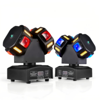 3in1 LED mobile head 8x12W RGBW dual-head LED beam & strobe  8x5W bright gold red and green laser star DJ light effect