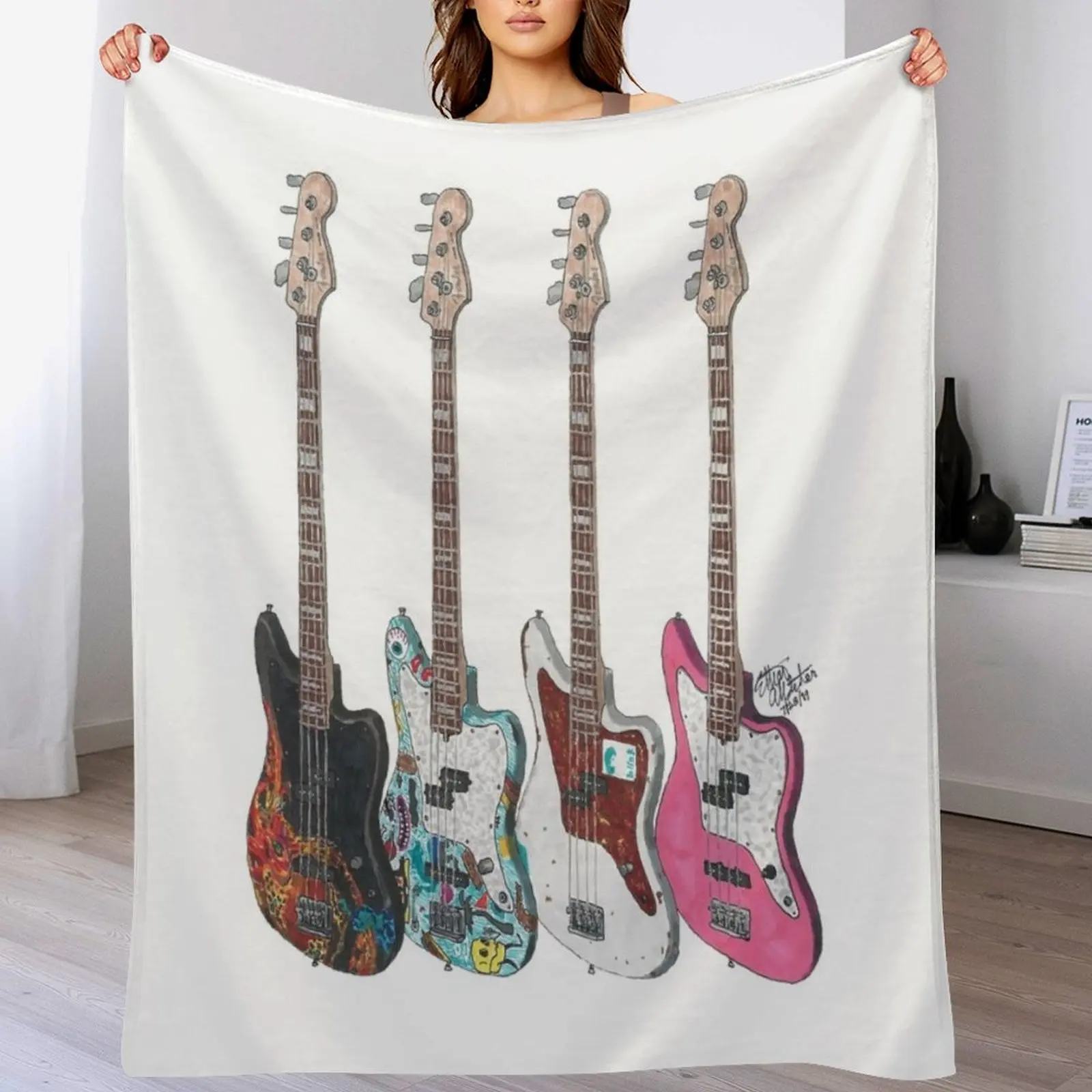 

Basses Throw Blanket Soft anime Blankets