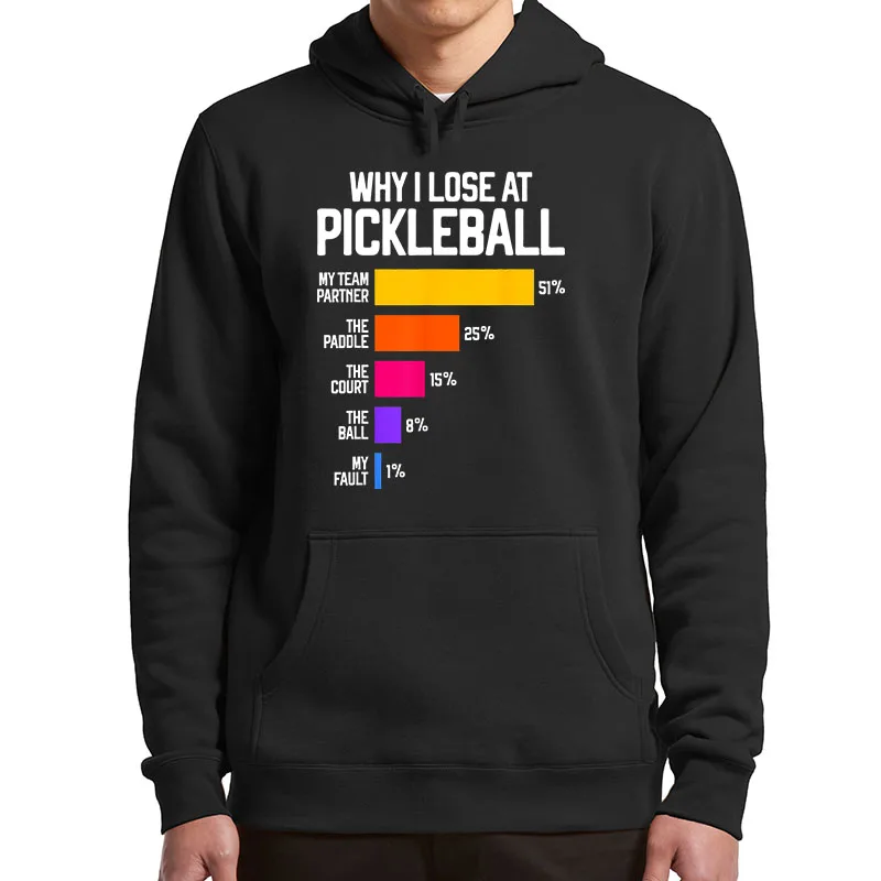 

Why I Lose At Pickleball Hoodies Humor Sports Pickleballers Gift Women Men Clothing Casual Y2k Unisex Soft Pullover Sweatshirt