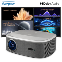 Everycom HQ10W Full HD Projector Dolby Audio 4K Video Smart TV for Home 1080P 26000 Lumen Projectors 2+64GB Movie Theater Beamer