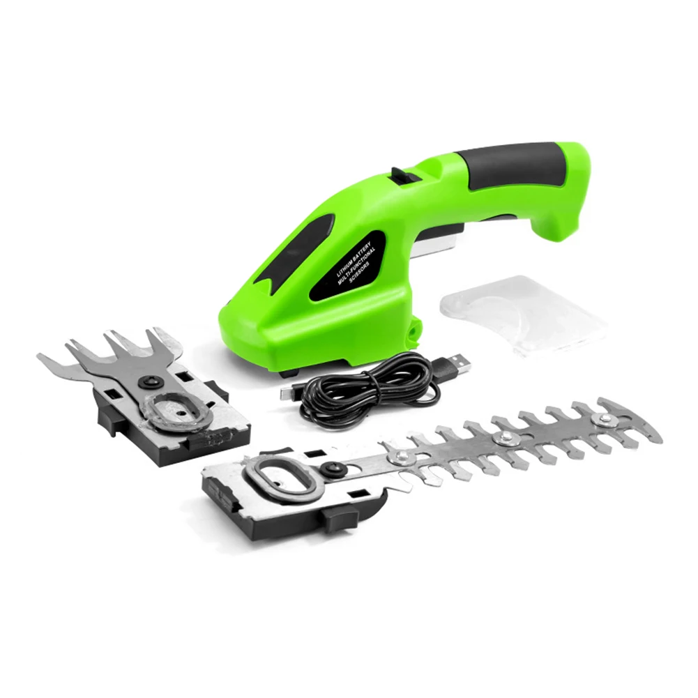 2 In 1 Cordless Electric Hedge Trimmer 36V Rechargeable Handheld Household Lawn Shrub Weeding Pruning Mower Garden Tools