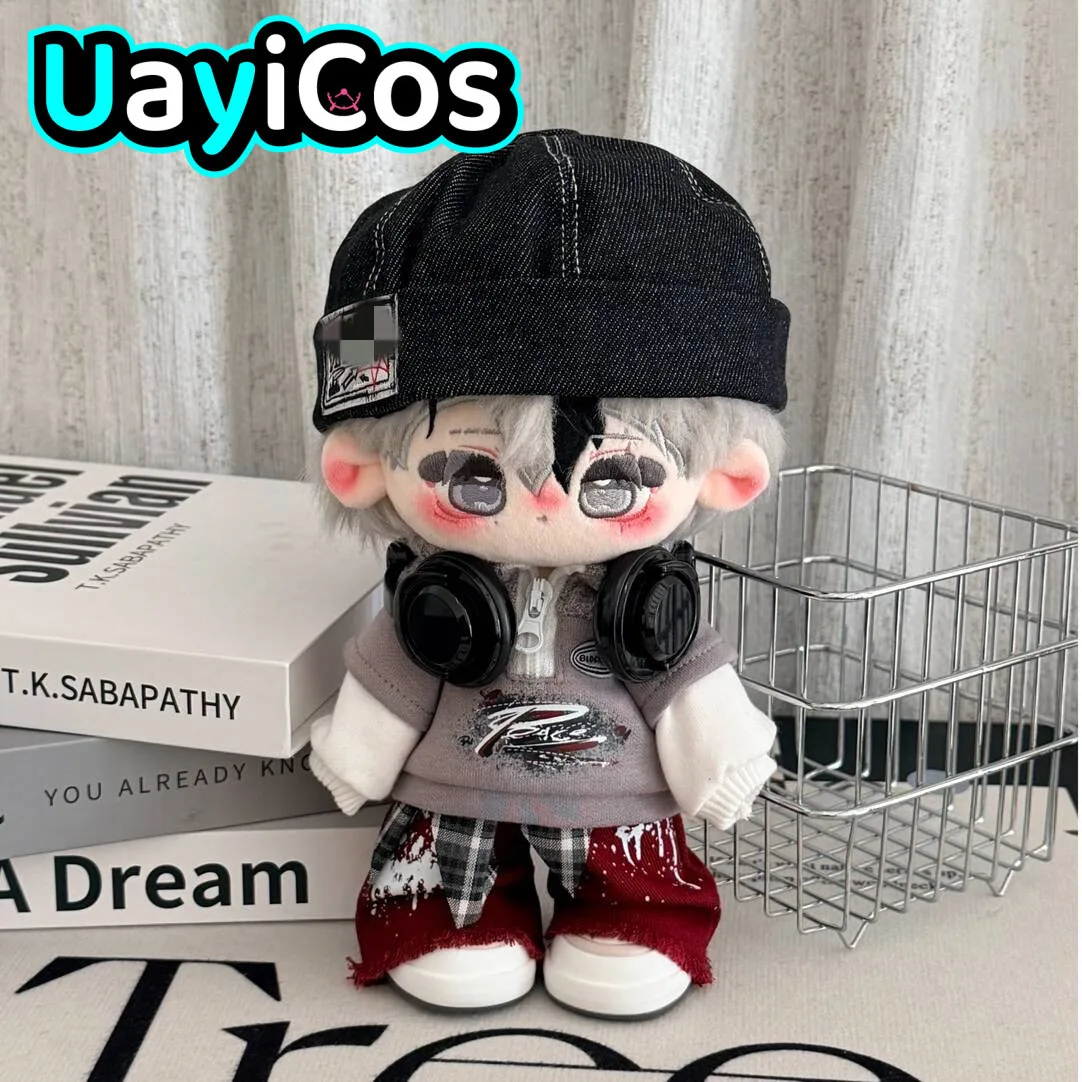 

20cm Doll Clothes Cowboy Hat Coat Pants Headphones Clothing Cute Costume Suit Doll Accessories Anime Game Toy Gift Cosplay