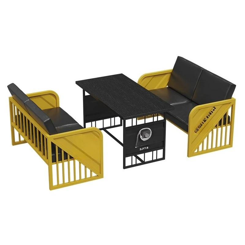 

Industrial style shop table and chair combination, bar chair simple hot pot, western restaurant booth sofa