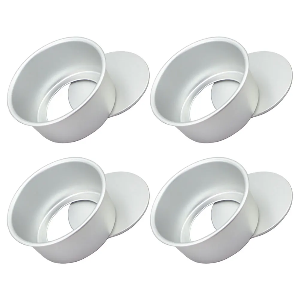

4Pcs Anodized Round Cake Pans Non-Stick Deep Baking Molds for Mini Cakes DIY Dessert Household Use Cake Pan