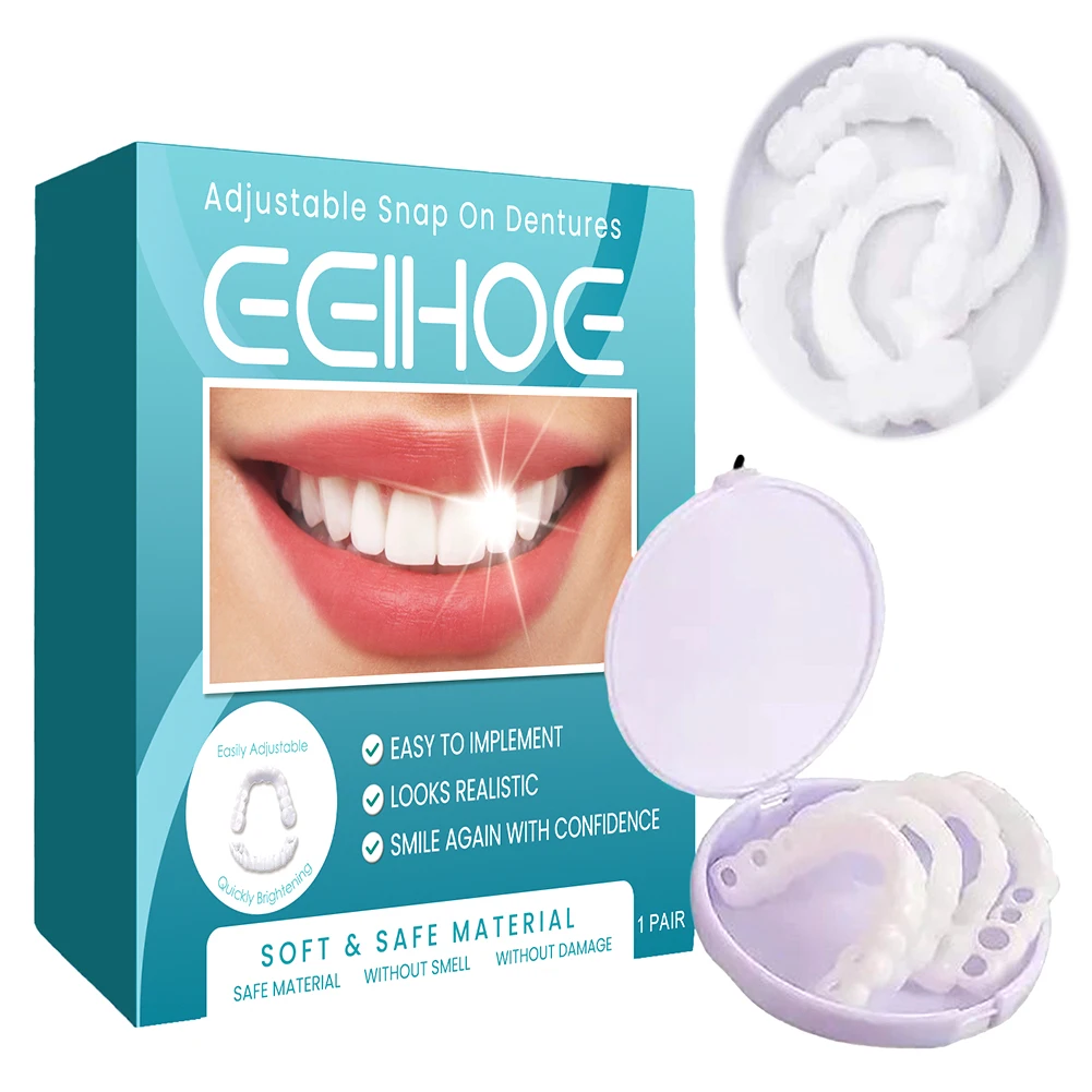 Adjustable Dentures Teeth Veneers Restoration Dentures Decorate Gaps Imitation Tooth Cover Fake Teeth for Teeth Beauty