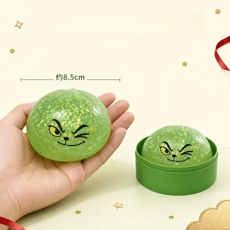 Glitzernde grüne Knödel mit Dampfgarer, Quetschbrote zur Stresslinderung für Weihnachtsfeier, Geschenk zu Weihnachten 2027, Neujahrsgeschenk – Detail 3