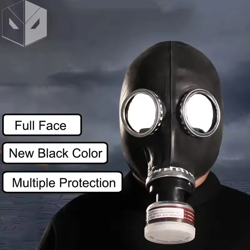 Black Gas Full Mask 64 Type Multipurpose Chemical Prevention Mask For Painting Spray Pesticide Natural Rubber Respirator Mask