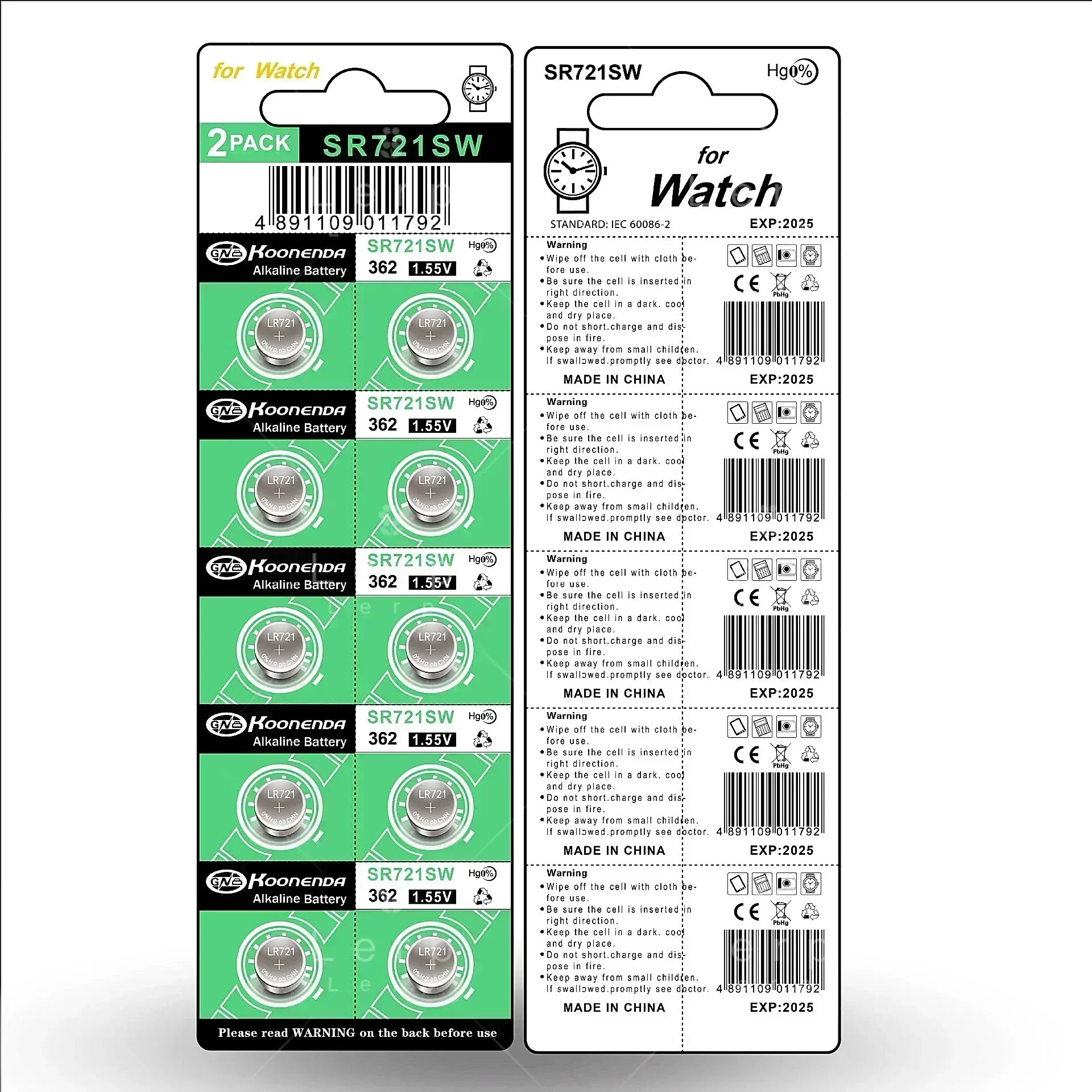 Batería de botón AG11 de 2-50 piezas, 1,55 V, 18mAh, SG11, LR58, SR58, 162, 361, 362, LR721, SR721, SR720, L721F