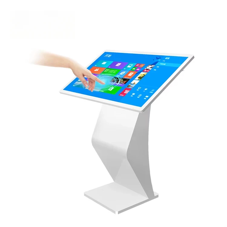 32 43 49 55 Inci Full HD Lcd Lantai Berdiri Dalam Ruangan Layar Sentuh Interaktif Cerdas Kios Informasi Signage Digital