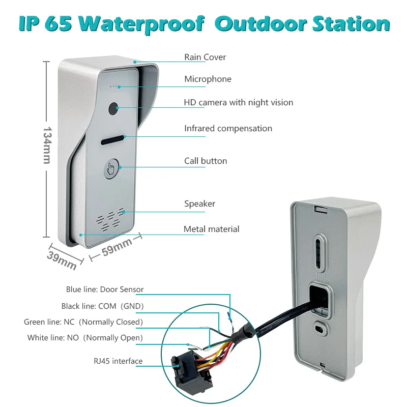 Factory Price Night Vision Intercom Video Smart With Camera Internal Video Doorbell Intercom System With 7 Inch Multi Monitors