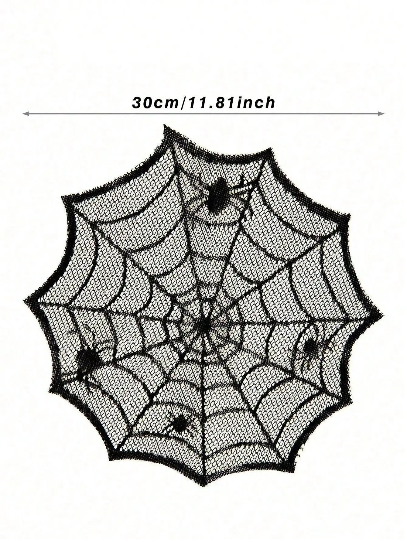 1/4/8Piece Set Black Halloween Lace Mat round Spider Web Table Decor Cloth Napkin Waterproof Dining Table Decoration Home Party