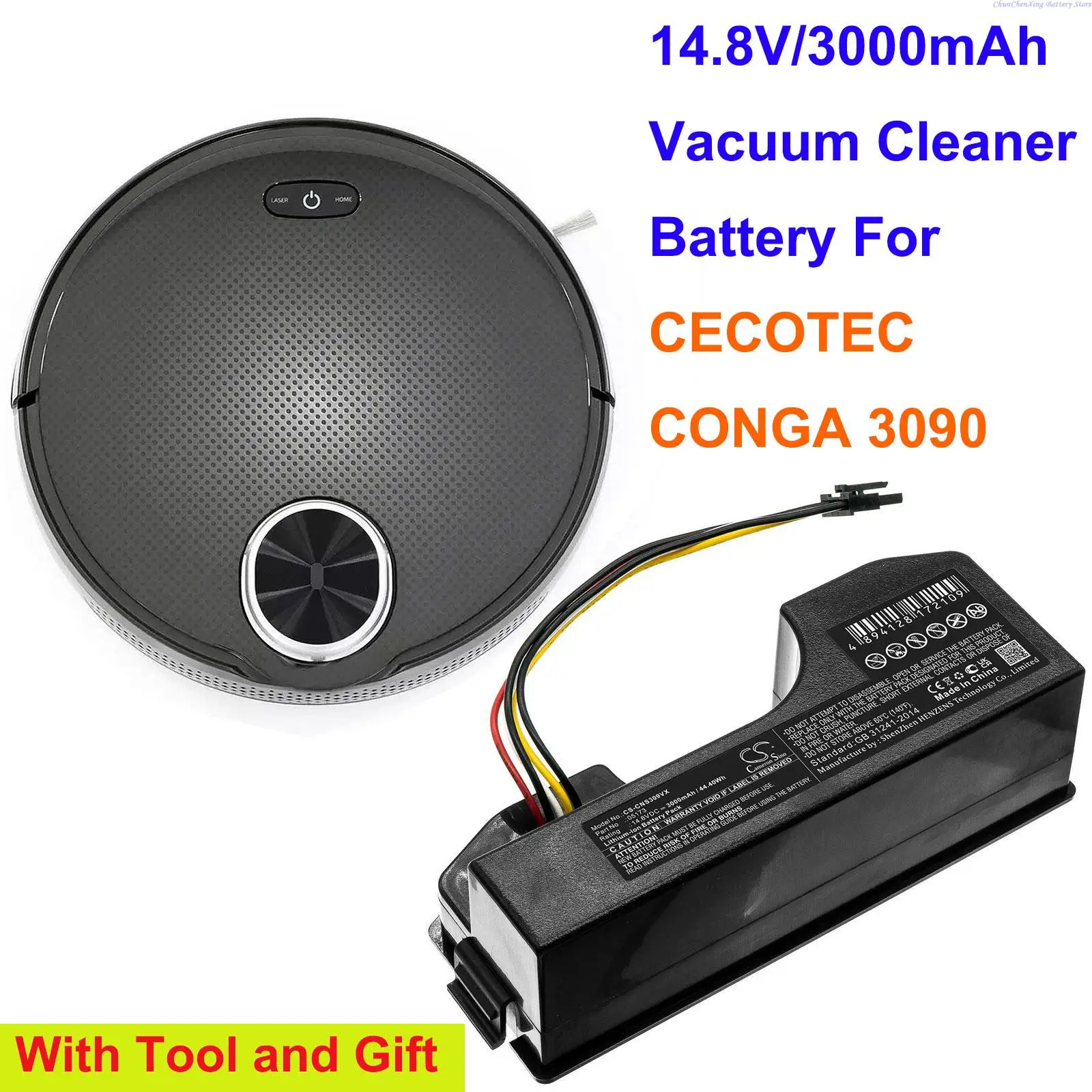 

3000mAh Vacuum battery 05173 for CECOTEC CONGA 3090