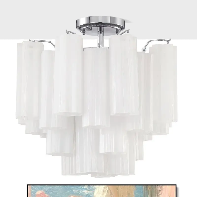 Romantic Vintage Glass Pendant Light Murano Style Small Chandelier For Master Bedroom Cloakroom Dining Room
