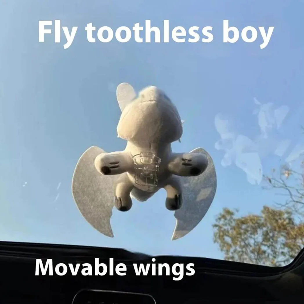 20/27/35CM 2025 Nuevo Accesorio de Moda para Coche, Juguete de Peluche con Hebilla Desmontable, Pequeño Dragón con Alas Móviles, Regalo para Niños (No se Carga)