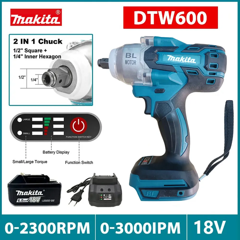 

Makita DTW600 Brushless Impact Wrench Electric Cordless Wrench Repair Tool 18V Rechargeable Wireless Impact Wrench for Makita